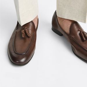 Zara Mens soft Leather Tassel Loafers